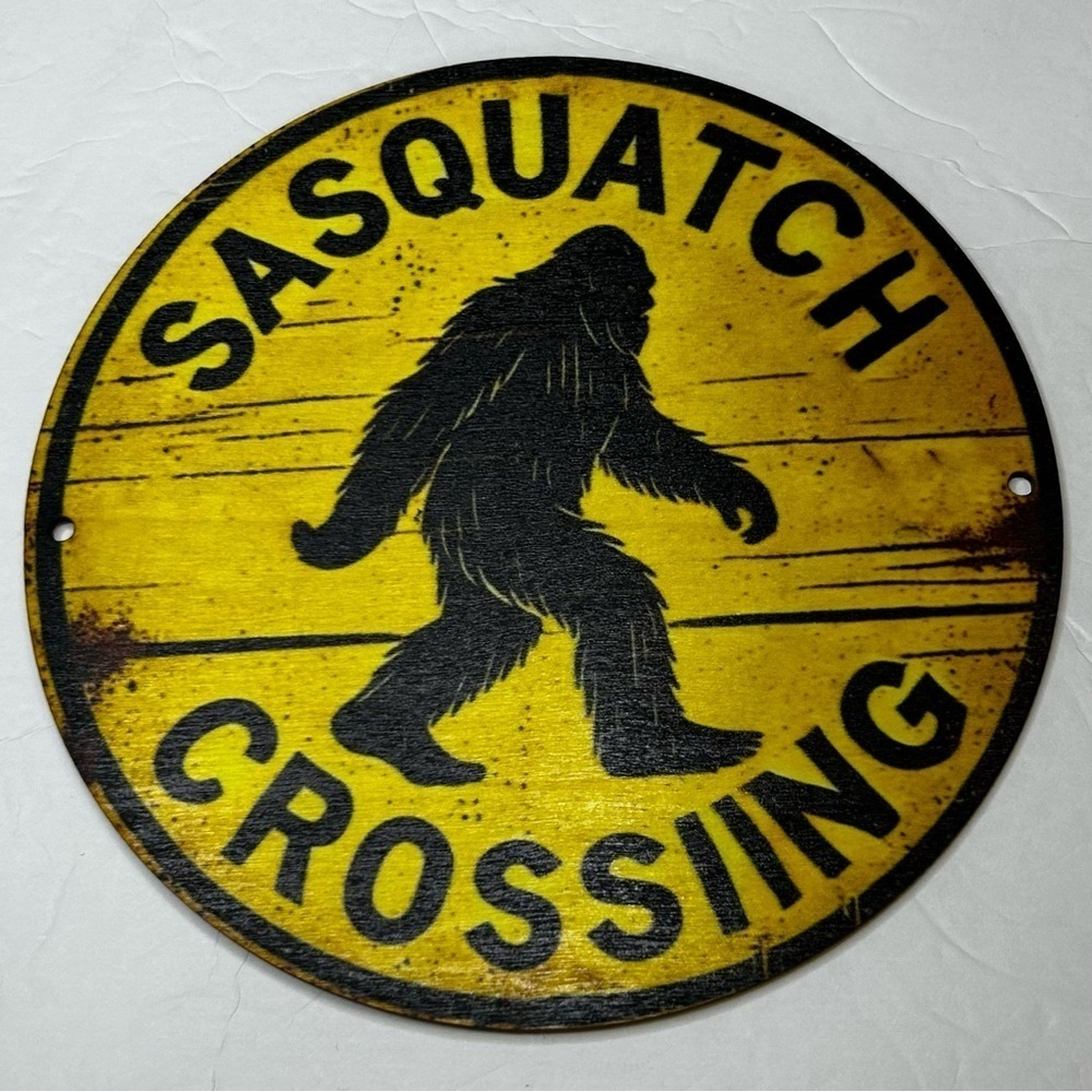 Sasquatch Crossing Yellow and Black Wall Sign. NEW - Picture 2 of 3